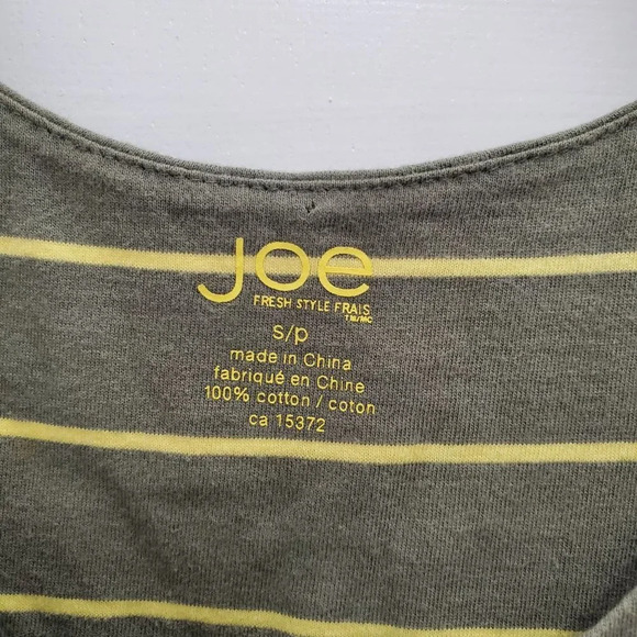 Joe Fresh Women's Olive & Yellow Stripe‎ Sleeveless Pocket Tank Top Size S - Picture 3 of 4